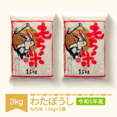 ふるさと納税 村山市 もち米 わたぼうし 3kg(1.5kg×2袋) 山形県村山市産