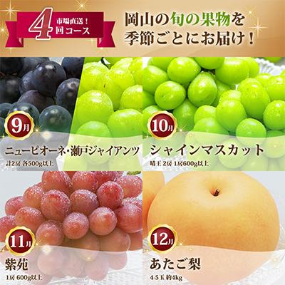 ふるさと納税 玉野市 【発送月固定定期便】岡山県産 フルーツ定期便全4回 |  | 01