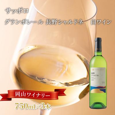 ふるさと納税 赤磐市 サッポロ グランポレール 長野 シャルドネ 白ワイン 750ml 3本 [NO5765-1108]