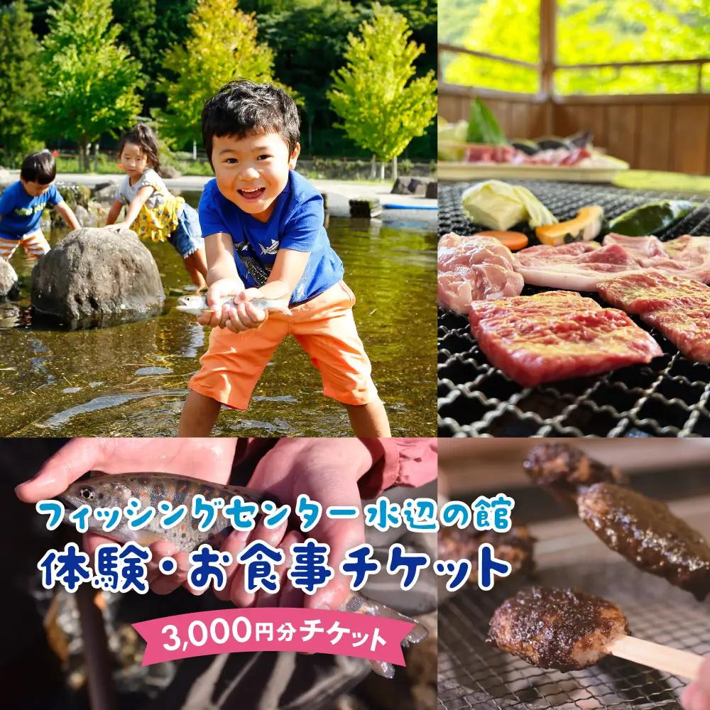 【フィッシングセンター水辺の館】体験・食事チケット（3,000円分）【a037-1】