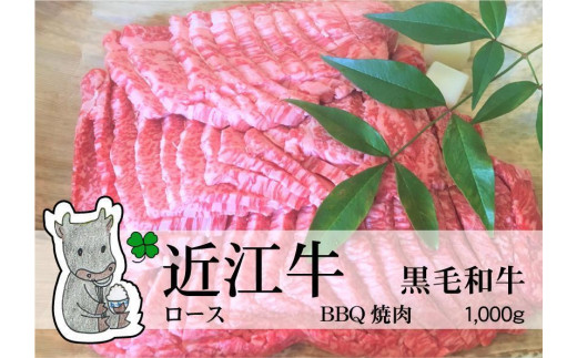 日時指定可能 実生庵の黒毛和牛 近江牛 【上霜降り】   BBQ焼肉用 1000g 冷凍 #35