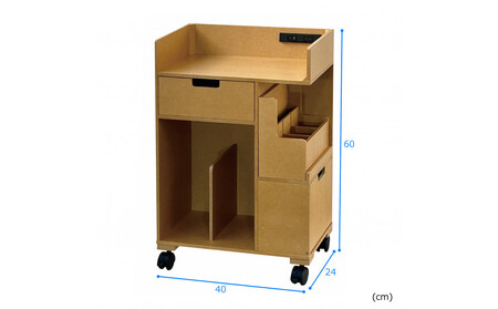 ＜静岡製作所＞パソコン作業ワゴン（小）　ナチュラル【沖縄・離島不可】