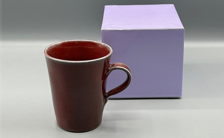 辰砂 マグカップ 1個 化粧箱入り コップ マグ コーヒーマグ コーヒーマグカップ 湯呑み 取っ手付き 食器 陶器 和風 和食器 食洗機可 食洗機 ギフト 贈答 淡路島 洲本市