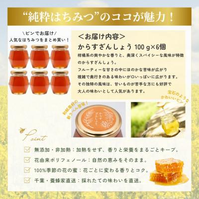 ふるさと納税 大網白里市 千葉県産「純粋はちみつ」からすざんしょう100g×6個 |  | 03