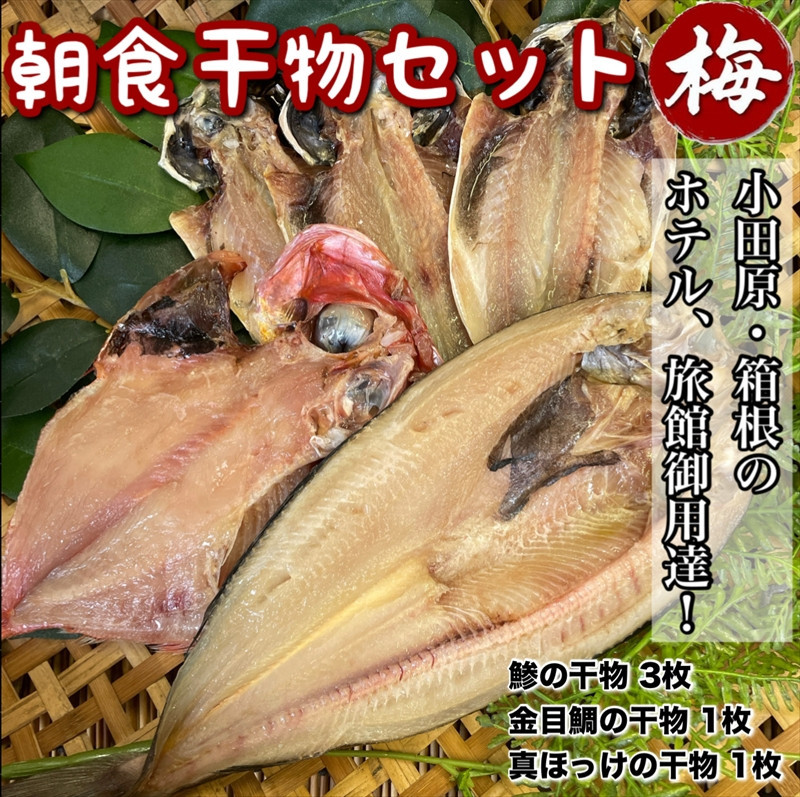 小田原、箱根の旅館、ホテル御用達！朝食干物セット 梅【 まぐろや 神奈川県小田原市 】 142069_DQ160