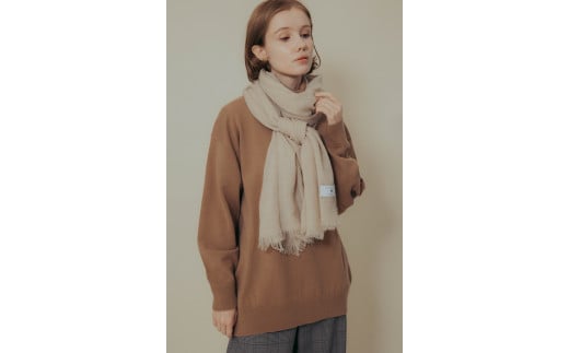 カシミヤ100% エアリーストール ナチュラルベージュ｜高級素材 軽量 なめらかな肌触り 寒さ対策 確かな技術 日本製 プレゼント ギフト 誕生日 お見舞い お歳暮 父の日 母の日 [4044]