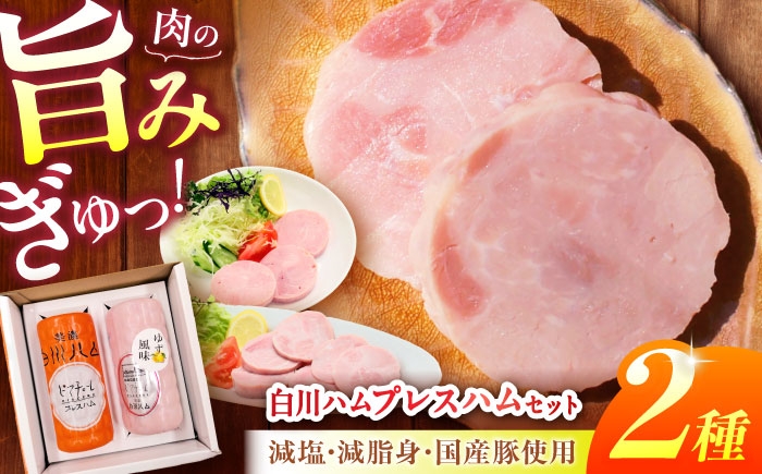 
                  白川ハム プレスハム 2種セット （ プレスハム ・ ゆず味プレスハム ） ハム プレスハム 詰め合わせ ギフト セット 白川町 / 白川町農業開発 [AWAH016]
                