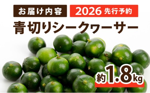 2026年 先行予約 青切り シークワーサー 約1.8kg ★西表島ふる～つらんど★ 果物 フルーツ お届け：2026年8月上旬～10月下旬（収穫でき次第順次発送） 2026年発送