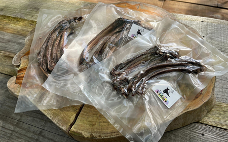 【全６回定期便（２か月に１回）】犬用丹沢鹿肉 あばらジャーキー 3パックセット【 犬 いぬ イヌ ペット用 鹿肉 ジャーキー おやつ 神奈川県 山北町 】