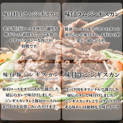 ふるさと納税 千歳市 バラエティーギフトセット 食べ比べ ホルモン ジンギスカン 羊肉 お肉 味付き ＜肉の山本＞ |  | 02