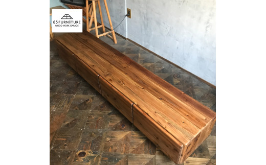 TV台 180×35cm 引き出しタイプ 台 テレビ台 家具 かぐ カグ 収納 棚 たな タナ 手仕上げ 手作り ハンドメイド 木目 オリジナル リビング 贈り物 1点物 国産 杉材 無垢材 無垢素材
