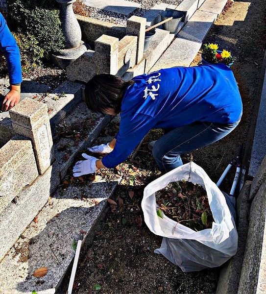 《神戸市内霊園限定》 お花屋さんが行う、お墓参り代行サービス 仏花・写真付き報告書