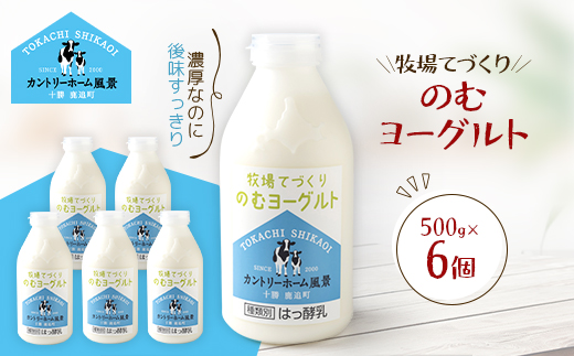 牧場てづくりのむヨーグルト　500g×6個【配送不可地域：離島】
