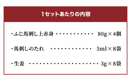 フジチクふじ馬刺し上赤身　計640ｇ（80ｇ×4個セット）× 2セット