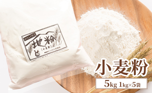 小麦粉 5kg (1kg×5袋) 国産 信州産 業務用 家庭用 小麦 粉 地粉 お菓子作り パン作り 料理 生地 信州 長野 長野県 上田市