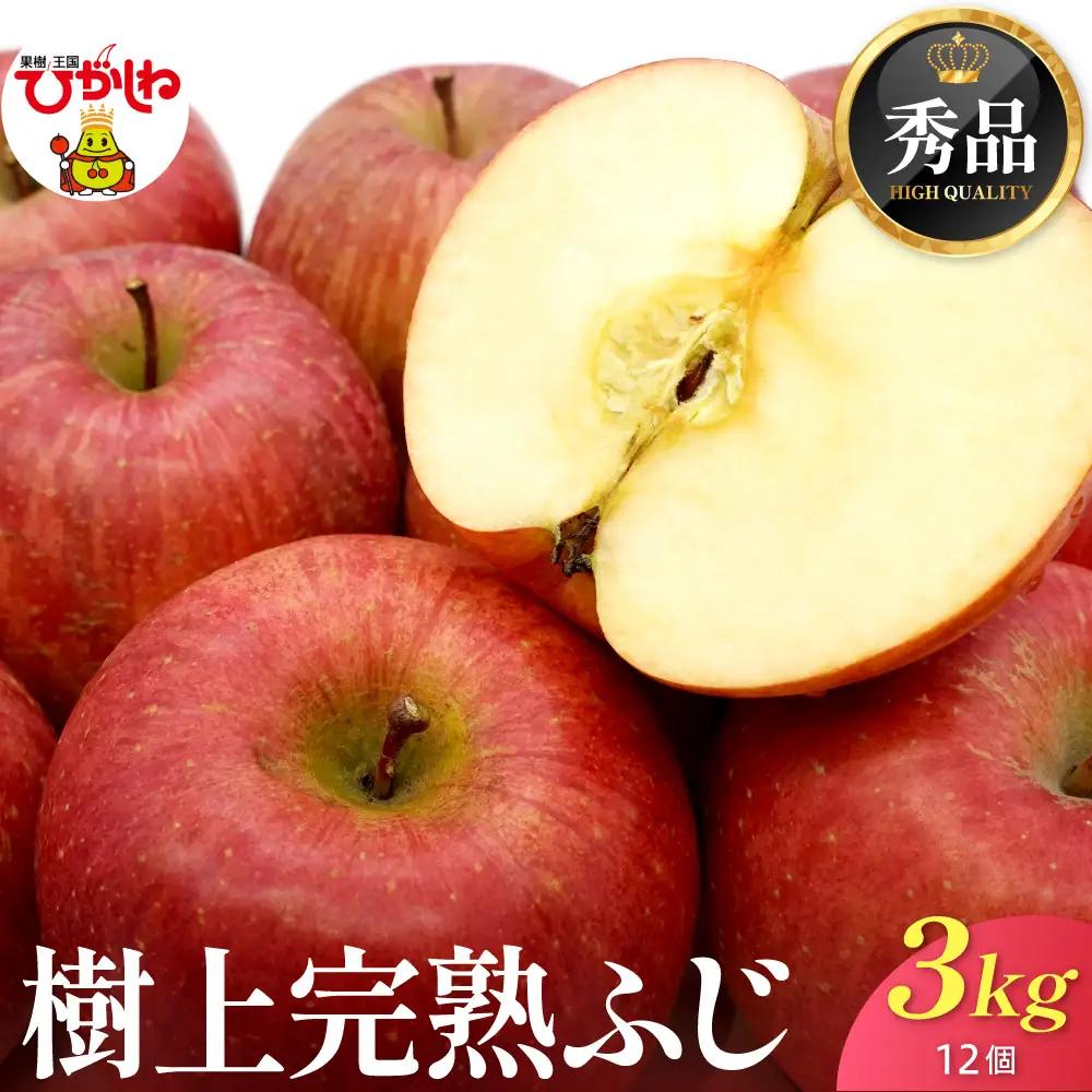 2026年産 樹上完熟ふじりんご 秀品 3kg （12個詰め） りんご