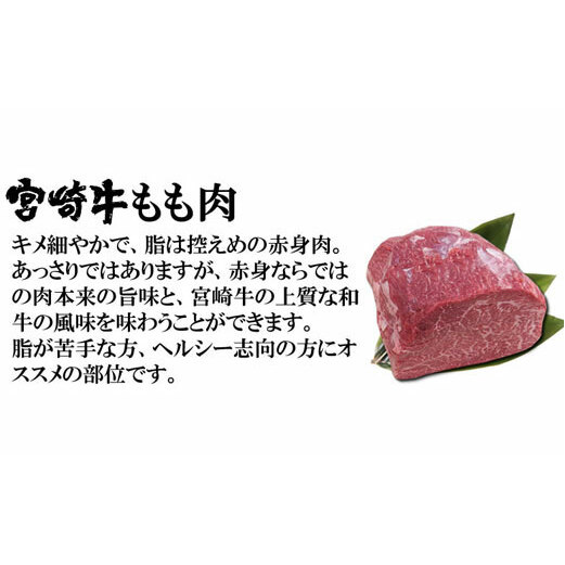 【宮崎牛】 赤身 ステーキ 100g×2 計200g [SHINGAKI 宮崎県 美郷町 31ag0054] 牛肉 もも モモ 真空 冷凍 内閣総理大臣賞受賞 宮崎県産 送料無料 あっさり ヘルシー_