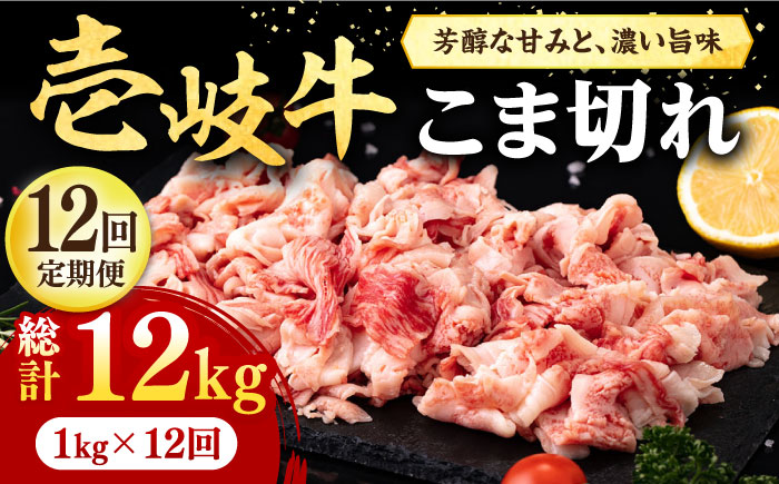 【全12回定期便】 壱岐牛 こま切れ （バラ） 1kg《壱岐市》【株式会社イチヤマ】 肉 牛肉 細切れ 小間切れ BBQ 焼肉 [JFE078] 360000 360000円