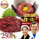 【ふるさと納税】【純国産】熊本の味 「桜」 馬刺し 晩酌セット (赤身・ユッケ) 約250g タレ付【有限会社 九州食肉産業】[ZDQ143]