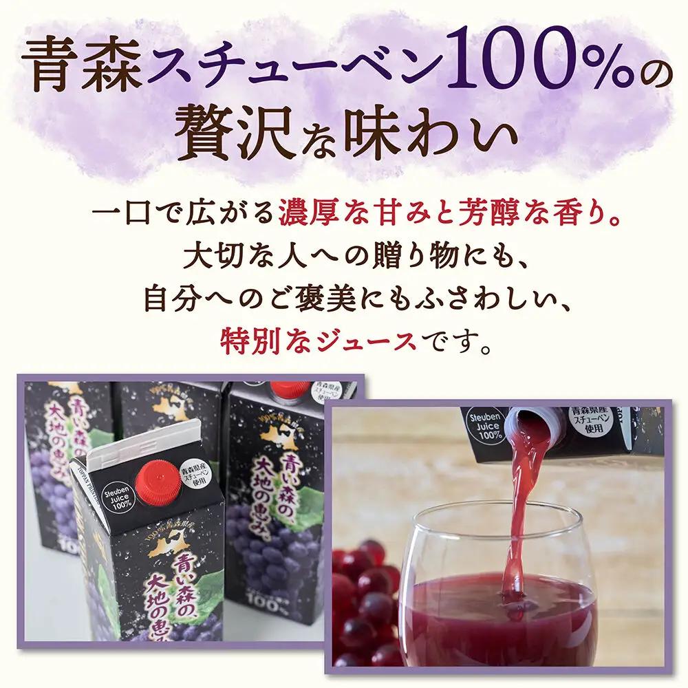 ぶどうジュース 紙パック 1L×12本入り 無添加 ストレート果汁100％ スチューベンジュース 青森県産 弘前市