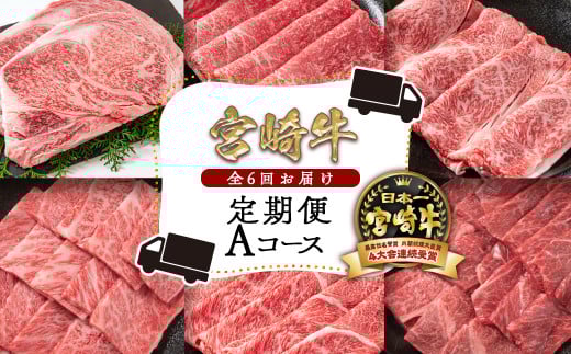 宮崎牛６ヶ月定期便 Aコース 牛肉 焼肉 すき焼き ステーキ等 ブランド牛 ミヤチク 内閣総理大臣賞4連覇＜8-2＞【10月1日より寄附金額見直し】すき焼肉 すき焼き肉