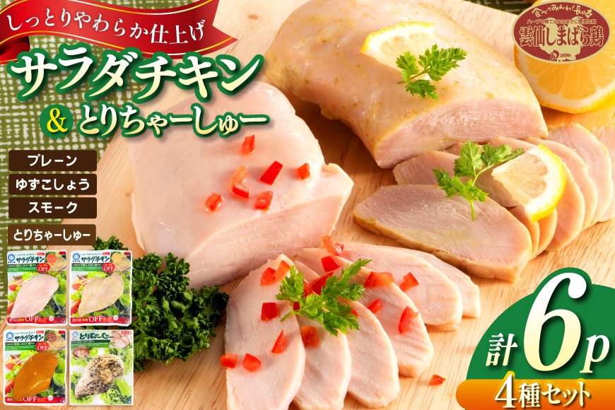 BJ282 サラダチキン ・ とりちゃーしゅー セット サラダチキンプレーン2P・ゆずこしょう1P・スモーク1P・とりちゃーしゅー2P [ チャーシュー 焼豚 サラダチキン 蒸し鶏 大光食品 長崎県 島原市 ]