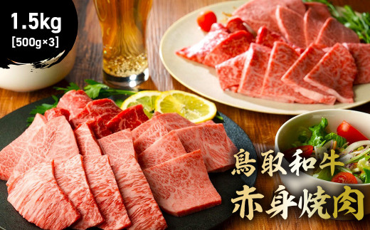 鳥取和牛 赤身焼肉 1.5kg ( 500g × 3 ) 国産 牛肉 赤身 和牛 黒毛和牛 ブランド牛 焼肉 焼き肉 肉 鳥取県 倉吉市 KR1451