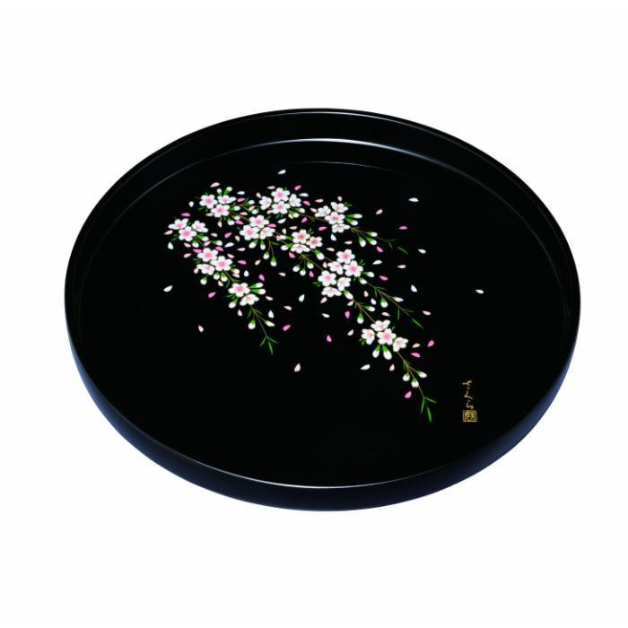 
丸盆 黒 さくら桜 30cm
