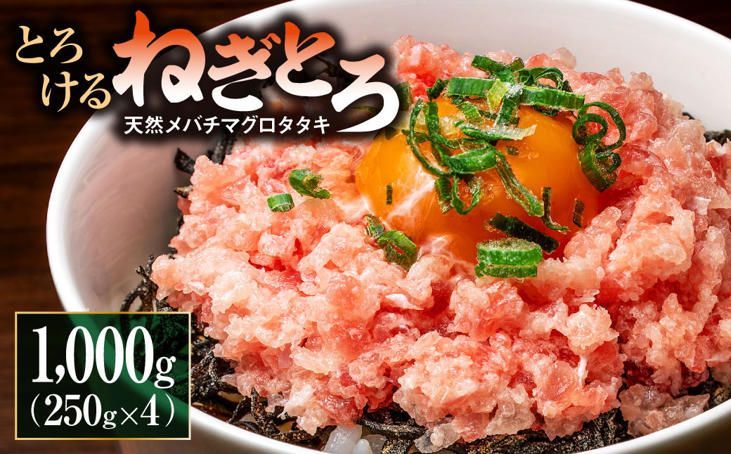 
            父の日 絶品！ネギトロ 250g×4パック 合計1000g 天然メバチマグロ｜ネギトロ ねぎとろ マグロ 食べきりサイズ まぐろたたき 海鮮 ネギトロ丼 海鮮丼 寿司 手巻き寿司 おかず 便利 簡単 自然解凍  刺身 冷凍 個包装 一人暮らし 冷凍配送 小分け お手軽 新鮮 群馬県 前橋市
          
