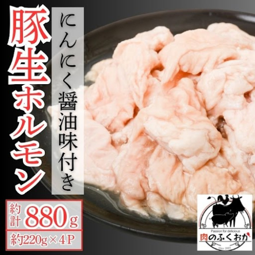 豚生ホルモンにんにく醤油味付(計880g・220g×4)