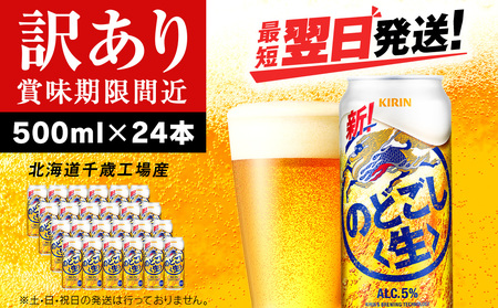 【訳あり】キリンのどごし＜生＞ ＜北海道千歳工場産＞500ml（24本） 北海道 ふるさと納税 ビール お酒 ケース ギフト 酒 北海道千歳市 ビール ギフト のどごし生 麒麟 KIRIN