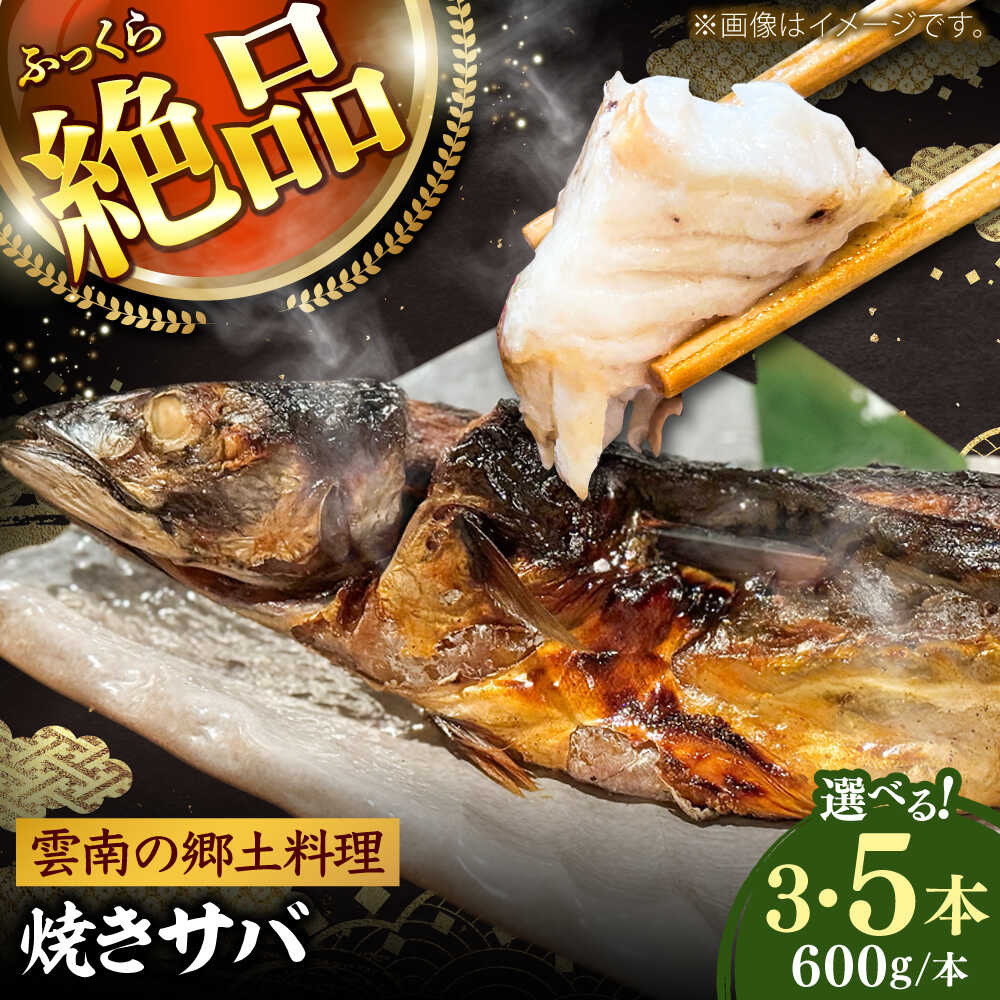 【ふるさと納税】【選べる本数】焼きサバ(3本または5本） サバ 焼きサバ 魚 大容量 贈り物 ギフト 海鮮 魚貝 プレゼント 食品 郷土料理 島根県雲南市/有限会社田丸屋魚店[AIEH006]