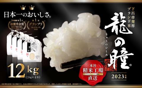 【2023年産米】3kg×4 飛騨産・龍の瞳（いのちの壱）株式会社龍の瞳直送 米 令和5年産 精米【14-19】 【2023年産米】3kg×4