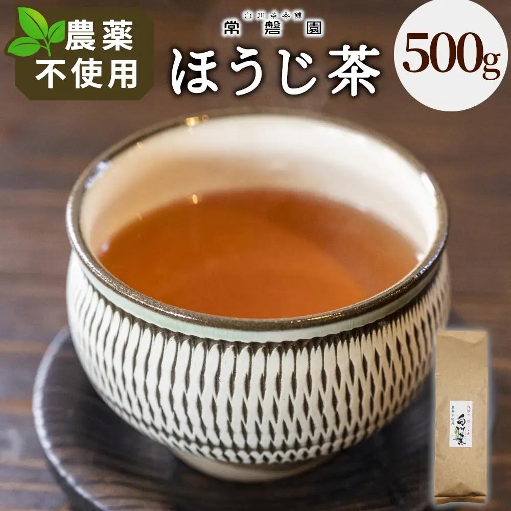 農薬不使用！浅炒りほうじ茶 500g 常磐園 焙じ茶 浅炒り 日本茶 茶葉 白川茶 お茶 大容量 岐阜県 東白川村 お取り寄せ