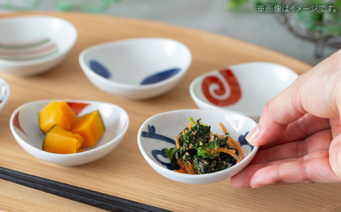 【波佐見焼】染錦絵変り 六客楕円珍味揃 ２セット 食器 ギフト【西海陶器】 [OA518]