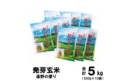 発芽玄米 ひとめぼれ 遠野の便り 500ｇ×10袋 合計 5kg セット 道の奥ファーム 岩手県 遠野市 国産 玄米 お米 おこめ 米 ご飯 送料無料