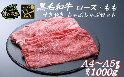 すだち牛 黒毛和牛 ロース＆赤身（もも）各500g 国産 赤身 牛肉 冷凍 お肉 肉 ブランド 和牛 カット 小分け 人気