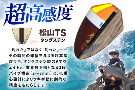 ウキ 釣り 松田ウキ 松山TS タングステン 6-6号 Mサイズ 2個