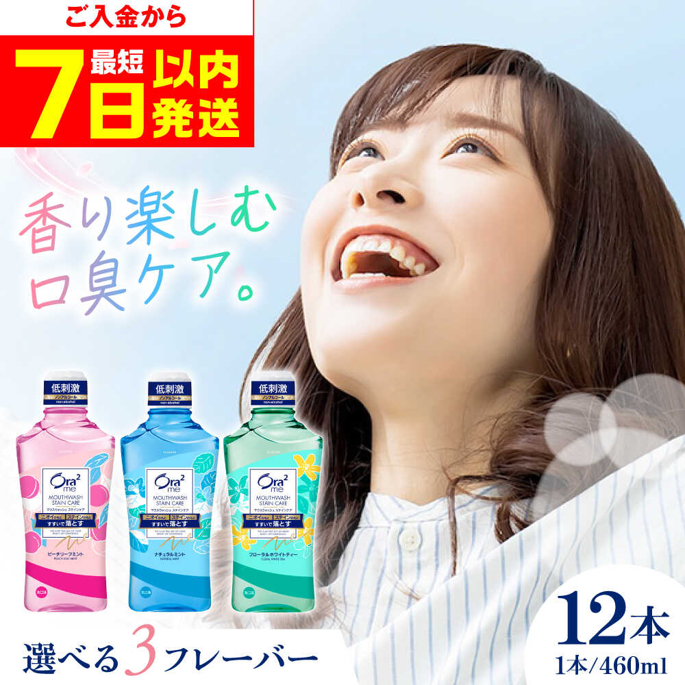【ふるさと納税】【最短7日以内発送】【選べるフレーバー】オーラツーミー マウスウォッシュ 460ml×12本 歯磨き はみがき 歯ブラシ 歯磨き粉 マウスウォッシュ うがい ノンアルコール 低刺激 オーラルケア 歯周病 虫歯 口臭 大容量 ボトル 大阪府高槻市/サンスター[AOAD022]