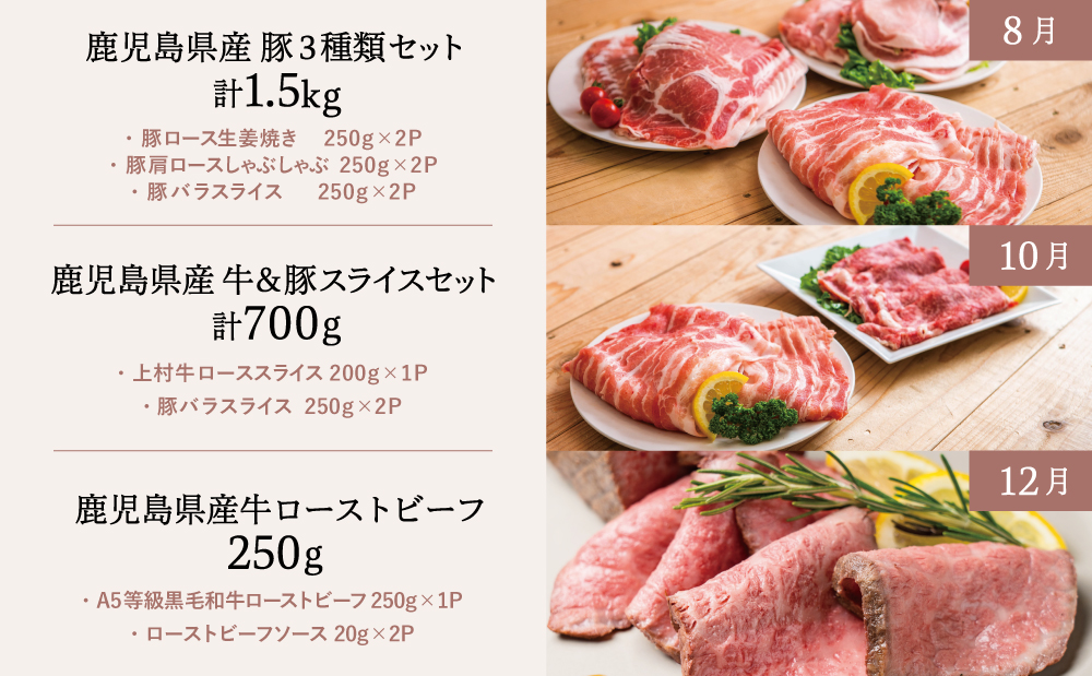 【定期便全6回】情熱牧場 鹿児島県産お肉の定期便 トライアルコース お肉 ステーキ すき焼き しゃぶしゃぶ A5等級 黒毛和牛 牛肉 豚肉 焼肉 定期便 冷凍 カミチク 南さつま市