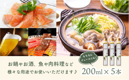 100年ゆず果汁＜200ml×10本セット＞  S222 【株式会社森海家】