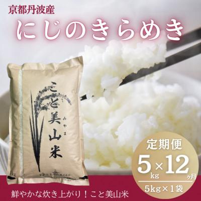 ふるさと納税 南丹市 【毎月定期便】にじのきらめき 精米 5kg(5kg×1袋)美山町産 こと美山米全12回