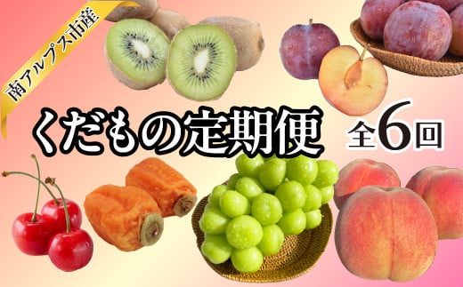 ＜2025年発送分先行予約＞南アルプス市産　年6回くだもの定期便 ALPAJ048