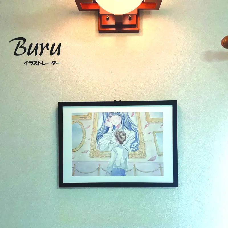 イラストレーター Buru 「想い」 サイン入り複製原画（アート 作品 インテリア 原画 数量限定）