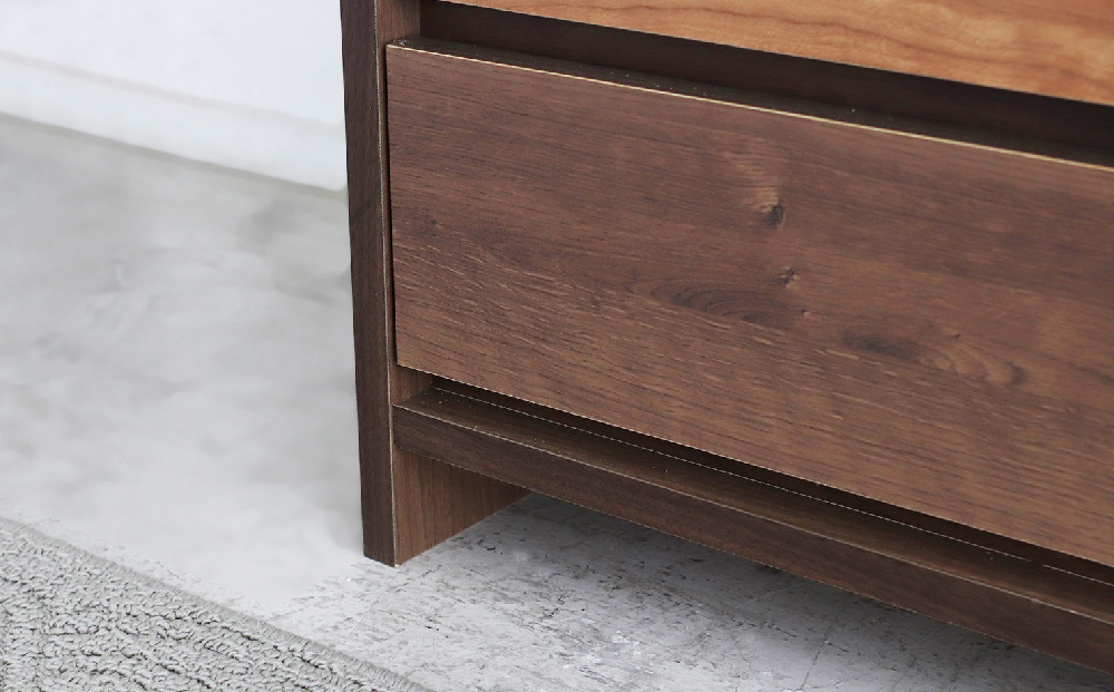 【東馬家具】カンザス 90チェスト BR【木目 天然素材 6段 グラデーション 収納力 上質 棚 完成品】(H060635)