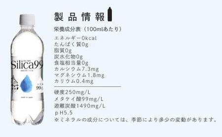 【お中元用】天然炭酸水Silica99　500ml×24本