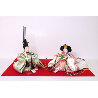 【ふるさと納税】【山田人形店】伝統工芸士　尾張屋 寿翁(すおう)作　額縁仕立ての南天柄の金襴のおひなさま【1477632】