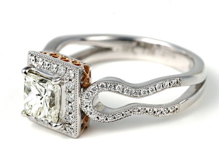 【一点もの】ダイヤモンド（1.009ct）K18PG/WGリング　R66　K05097-H