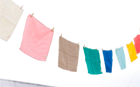 cumuco（クムコ）6重織ガーゼ ハンカチ Sサイズ　5枚セット_こんいろ【G0490】