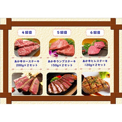2023年11月発送開始『定期便』あか牛 月に1度の6ヶ月ご褒美お肉 定期便コース全6回【配送不可地域：離島】【5115726】